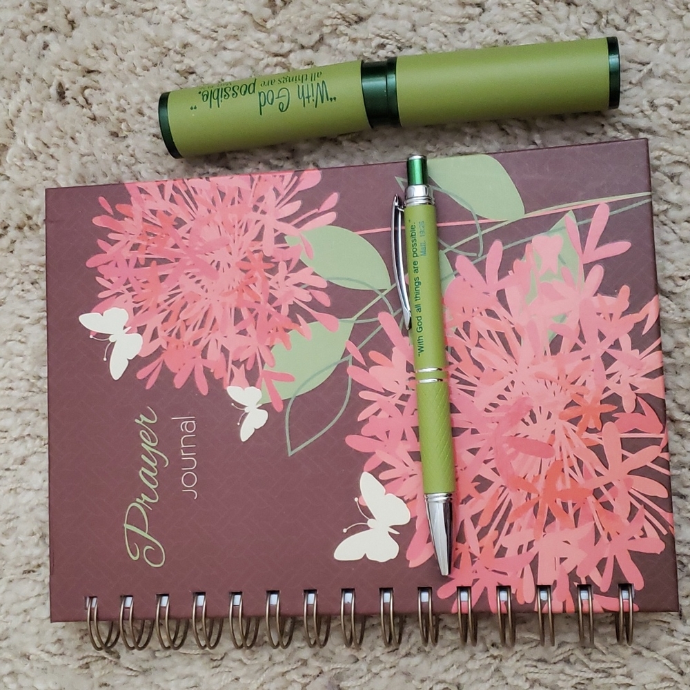 Prayer journal and pen
